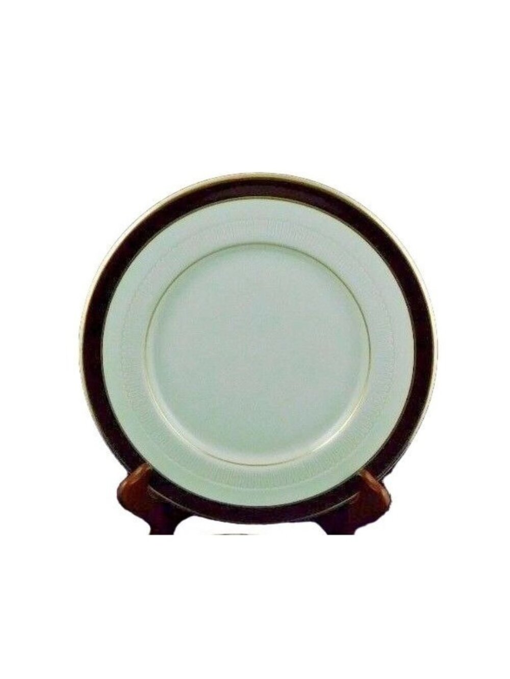 Syracuse China USA Maroon Red Gold Ribbed Dinner Plate 9 3/4" Elegant Vintage De